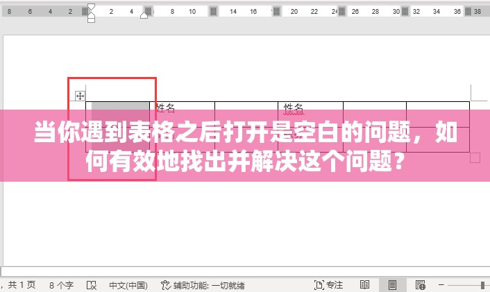 当你遇到表格之后打开是空白的问题，如何有效地找出并解决这个问题？