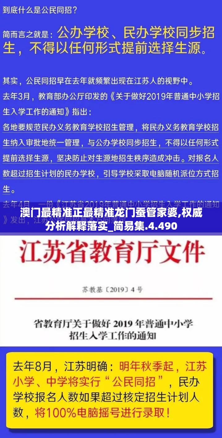 澳门最精准正最精准龙门蚕管家婆,权威分析解释落实_简易集.4.490